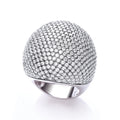 Micro Pave' Big Cocktail Ring 503 White Cubic Zirconia