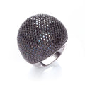 Micro Pave' Big Cocktail Ring 503 Black Cubic Zirconia