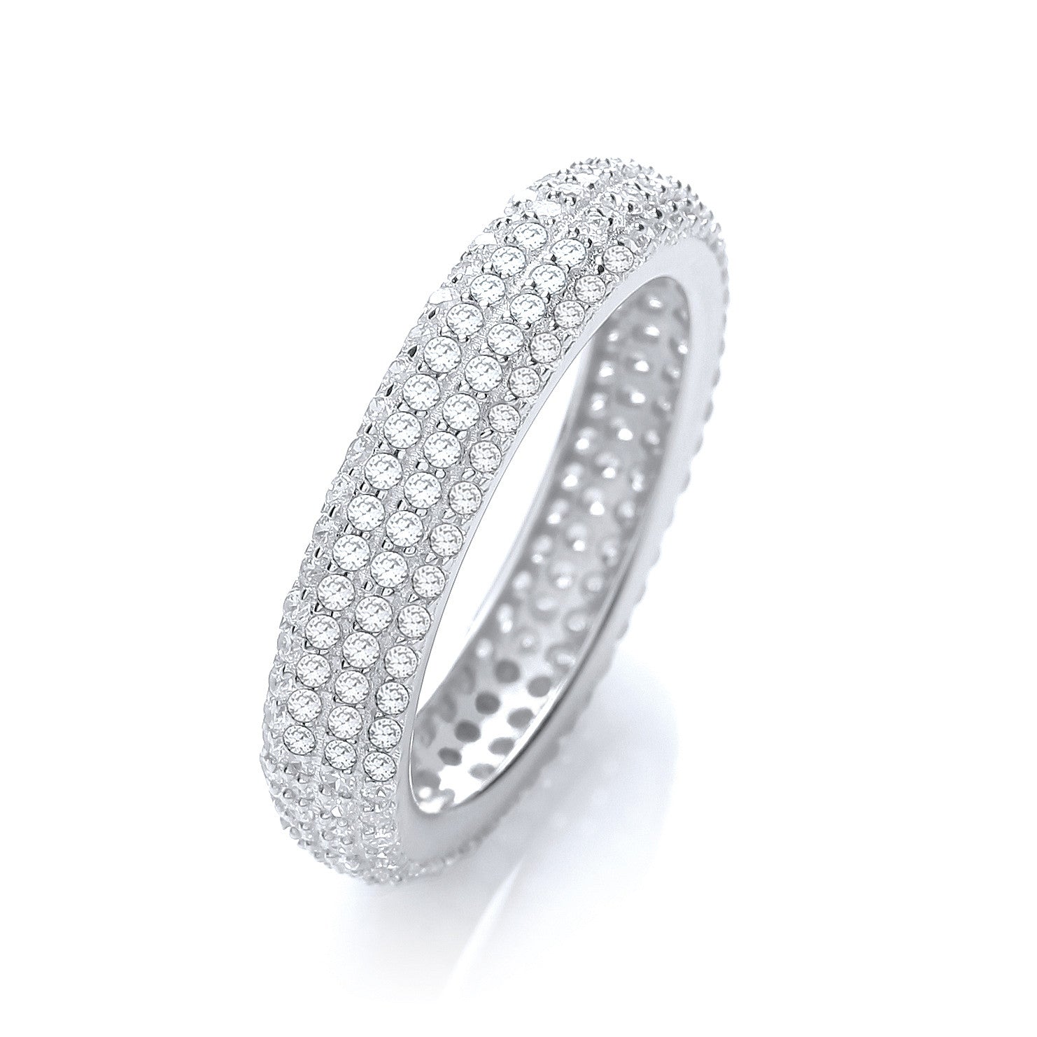 Micro Pave' Full Eternity Ring No Edge Cubic Zirconia