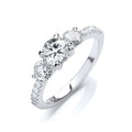 Micro Pave' Trilogy Ring & Cubic Zirconia on Shoulder