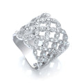 Multi-Row Fancy Flower Cubic Zirconia Ring