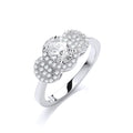 Micro Pave' Trilogy with Centre Cubic Zirconia Ring