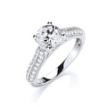 Micro Pave' Solitaire Cubic Zirconia Ring