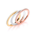 Micro Pave' 9ct White, Yellow & Rose Gold Full Eternity Cubic Zirconia Ring