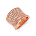 Micro Pave Rose Coated Fancy Sterling Silver Cubic Zirconia Ring