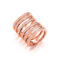 Rose Coated Sterling Silver Full Finger Hindged Knuckle Ring