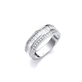 Half Eternity Baguette and Round Cubic Zirconia's Sterling Silver Ring