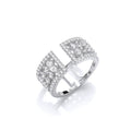 Sterling Silver Open Ring with Micro Pave Cubic Zirconia's