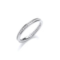2mm Full Eternity Round/Brilliant Cubic Zirconia Sterling Silver Ring