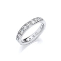 4mm Full Eternity Round/Brilliant Cubic Zirconia Sterling Silver Ring