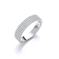 Micro Pave' Half Eternity Cubic Zirconia Sterling Silver Ring