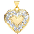 Yellow and White Heart Shaped Family Locket