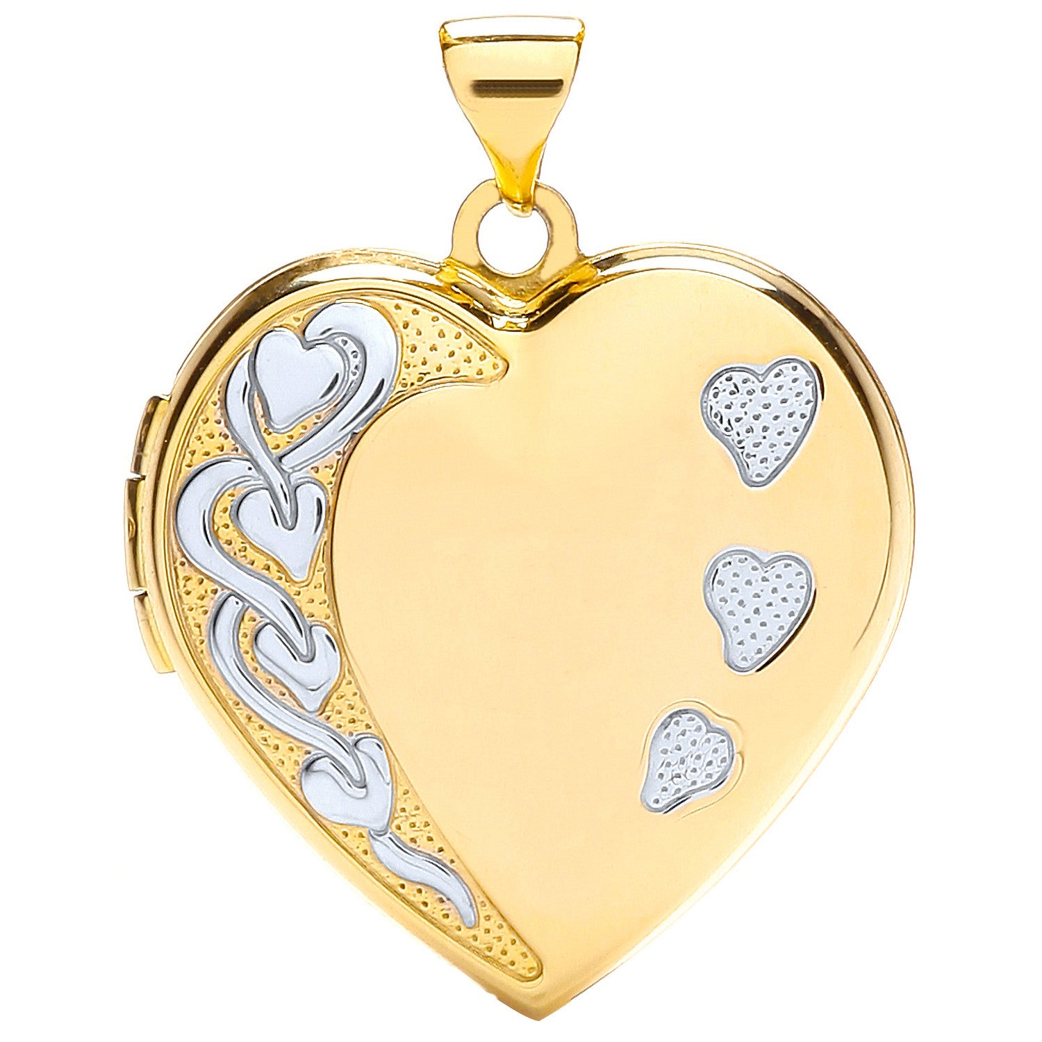 Yellow and White Heart Shaped Family Locket