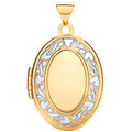 Yellow and White Oval Shaped Family Locket
