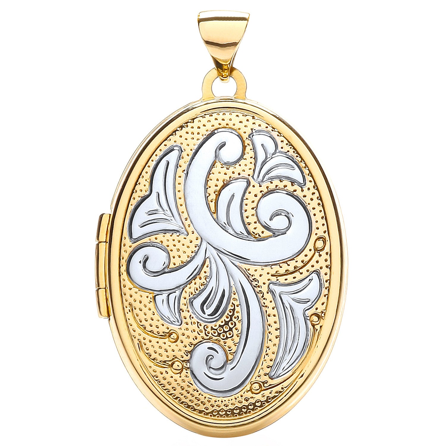Yellow and White Oval Shaped Family Locket