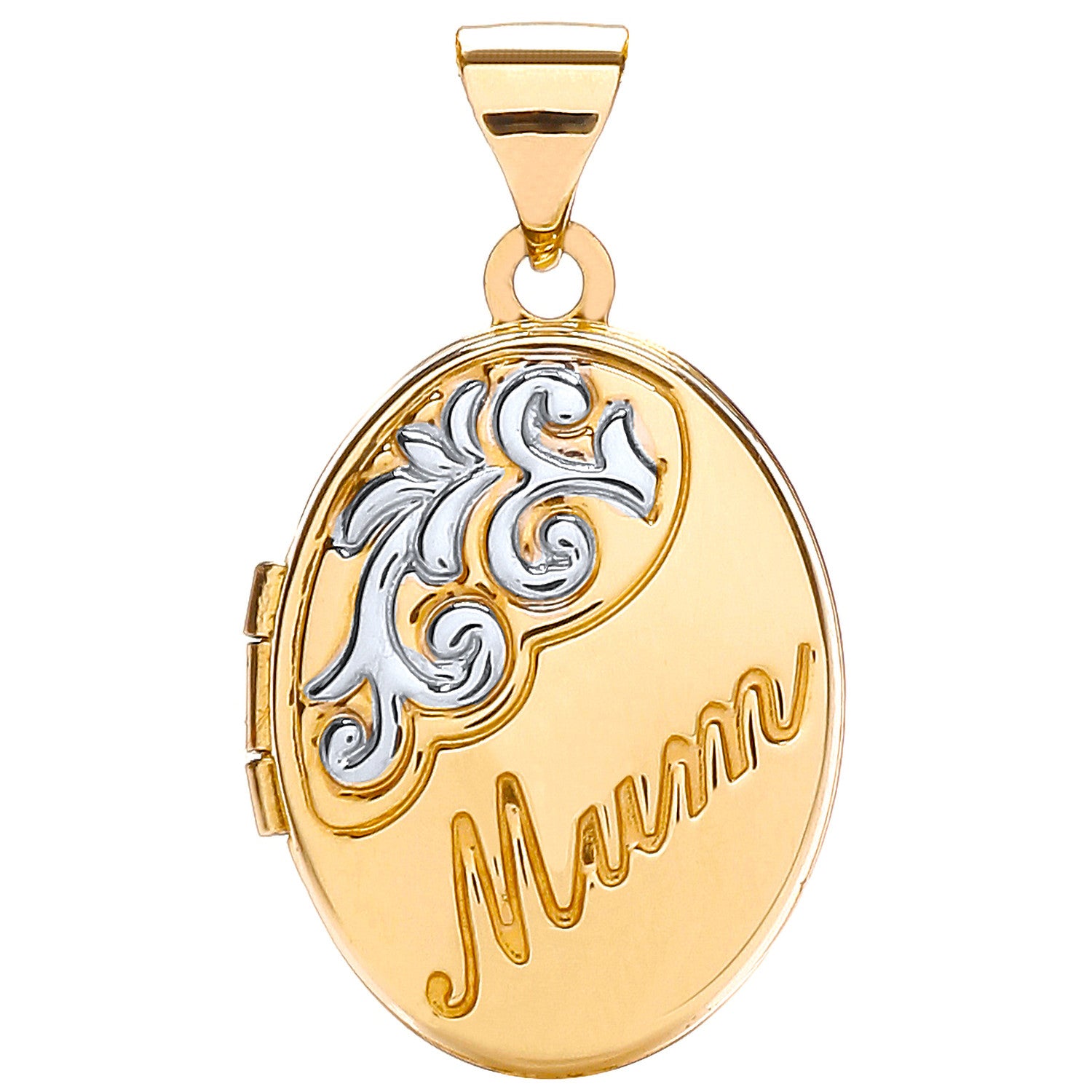 Yellow and White Oval Shaped Mum Locket