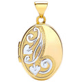 Yellow and White Oval Shaped Locket
