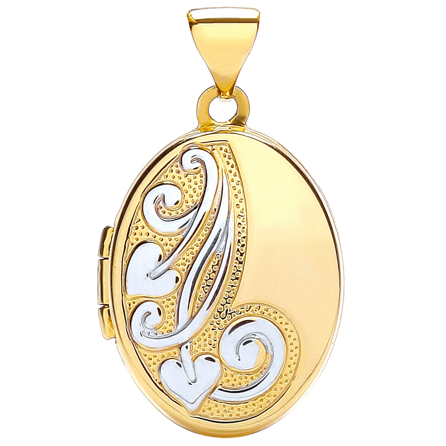 Yellow and White Oval Shaped Locket