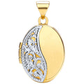 Yellow and White Oval Shaped Locket