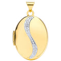 9ct Yellow Gold Oval Shaped Locket with Diamond