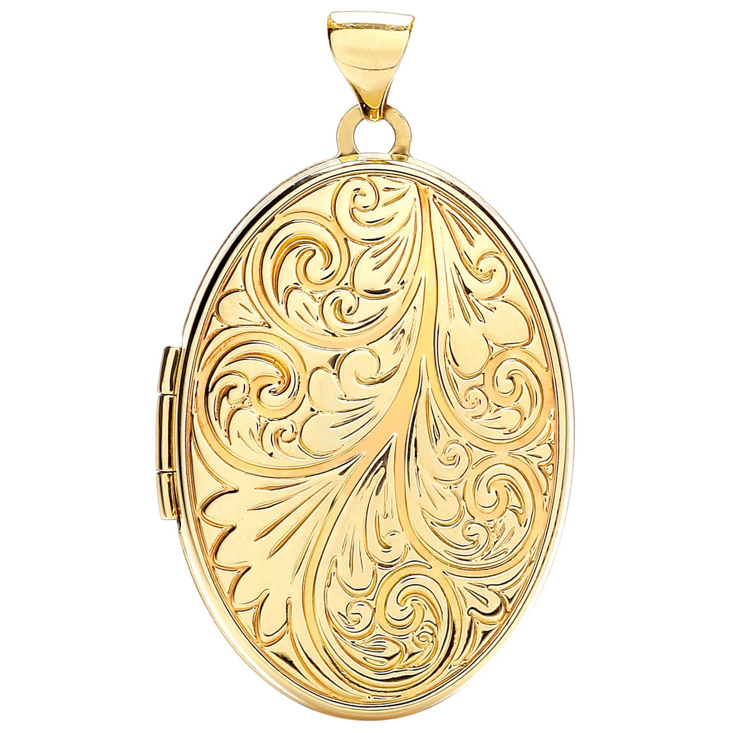 9ct Yellow Gold Oval Locket with design