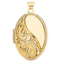 9ct Yellow Gold Oval Locket with half design