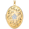 White/Yellow Oval Locket with design