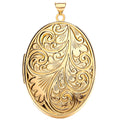 9ct Yellow Gold Oval Locket with design