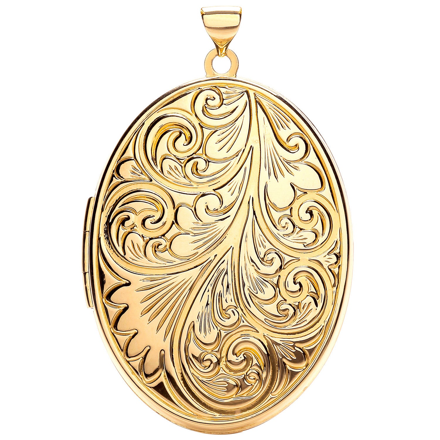 9ct Yellow Gold Oval Locket with design