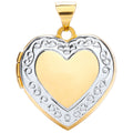 White/Yellow Heart Shape Locket with edge design