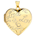 9ct Yellow Gold Heart Shape Locket with Love engraved