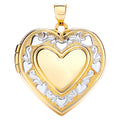 White/Yellow Heart Shape Locket with edge design