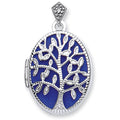 9ct White Gold Oval Tree design Locket