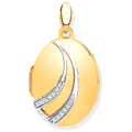 9ct Yellow Gold & Diamonds Oval Locket