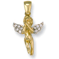 9ct Yellow Gold Cubic Zirconia Cherub Pendant
