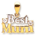 9ct Yellow & White Gold Best Mum Pendant