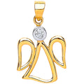 9ct Yellow Gold Cubic Zirconia Angel Pendant
