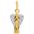 9ct Yellow Gold Cubic Zirconia Angel Pendant