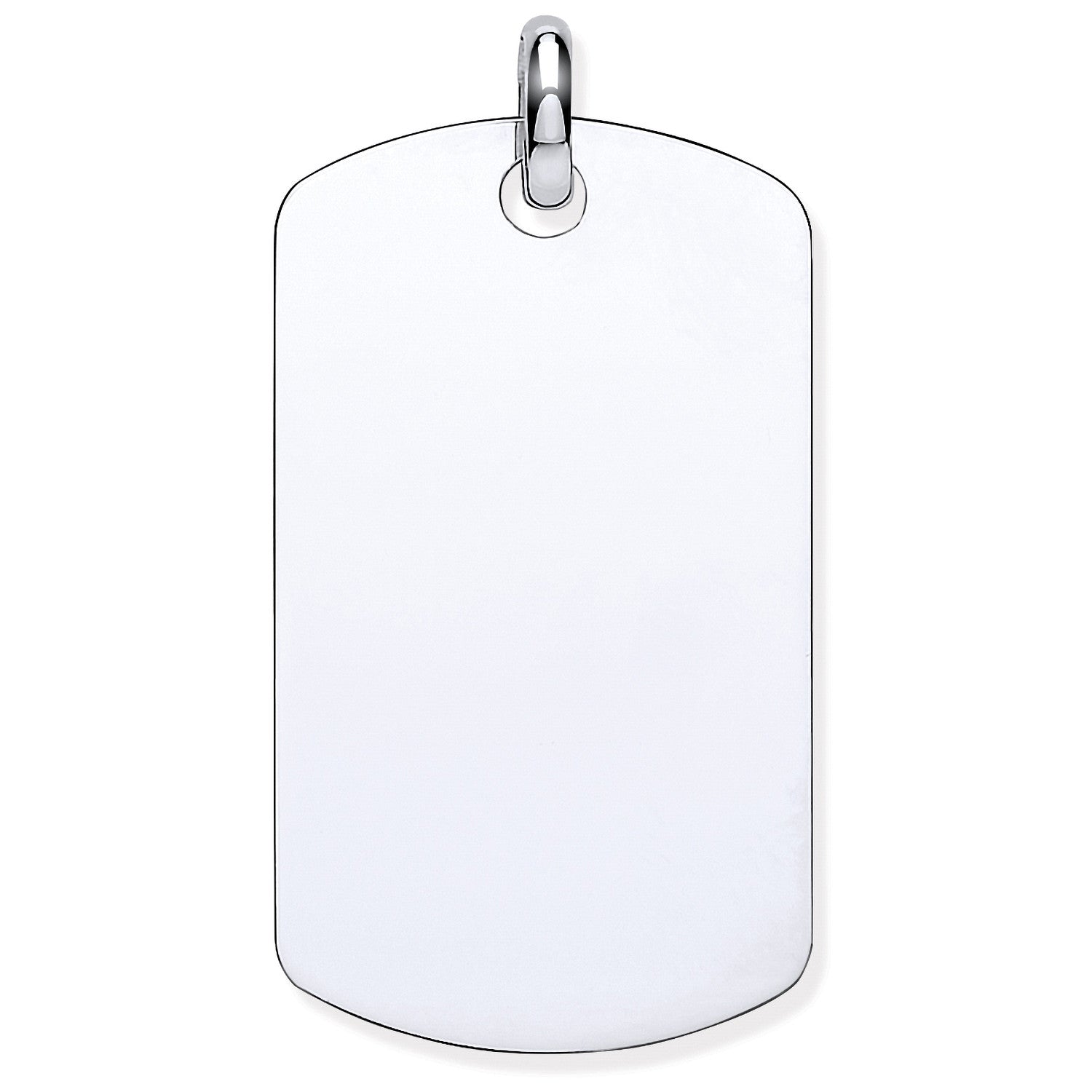 9ct White Gold Dog Tag Pendant
