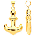 9ct Yellow Gold Hollow Anchor Pendant
