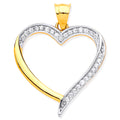 9ct Yellow & White Gold Cubic Zirconia Heart Pendant