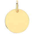 9ct Yellow Gold 14mm Plain Round Pendant