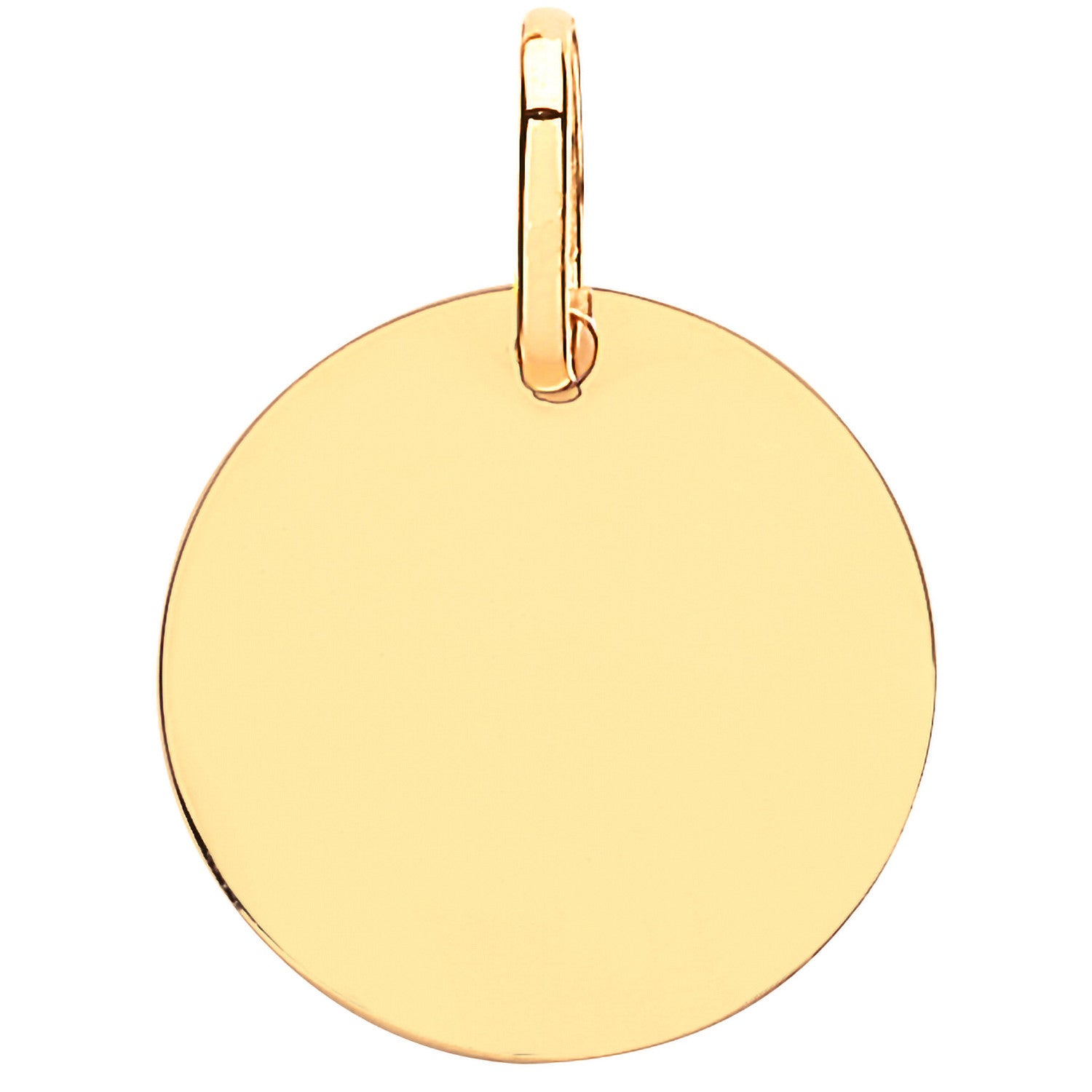 9ct Yellow Gold 14mm Plain Round Pendant