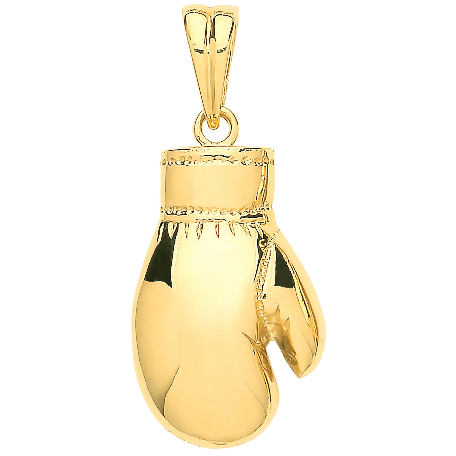 9ct Yellow Gold Semi-Solid, Plain Boxing Glove Pendant