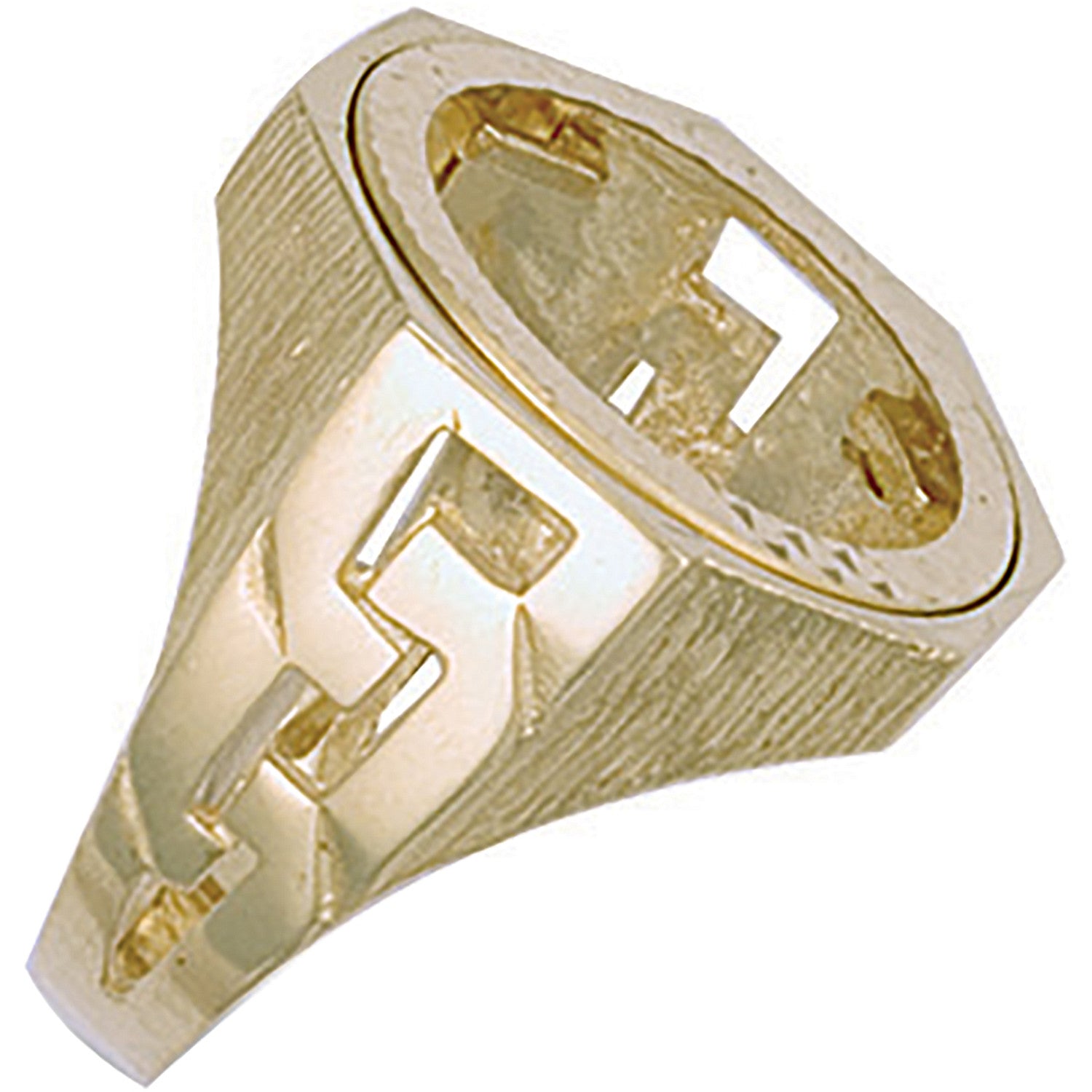 9ct Yellow Gold (Full) ID Sides Sovereign Ring