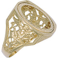 9ct Yellow Gold (Full) Square Top George & Dragon Sovereign Ring