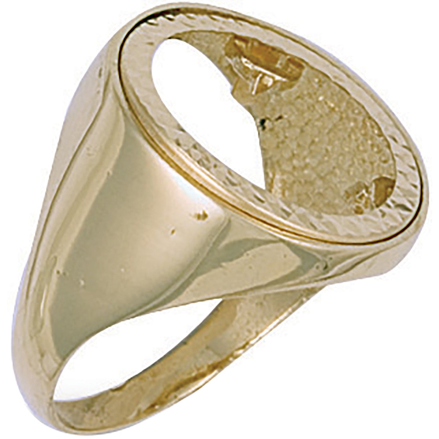 9ct Yellow Gold (Full) Plain Sides Sovereign Ring