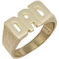 9ct Yellow Gold Barked Sides Dad Ring