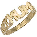9ct Yellow Gold Basket Sides Mum Ring