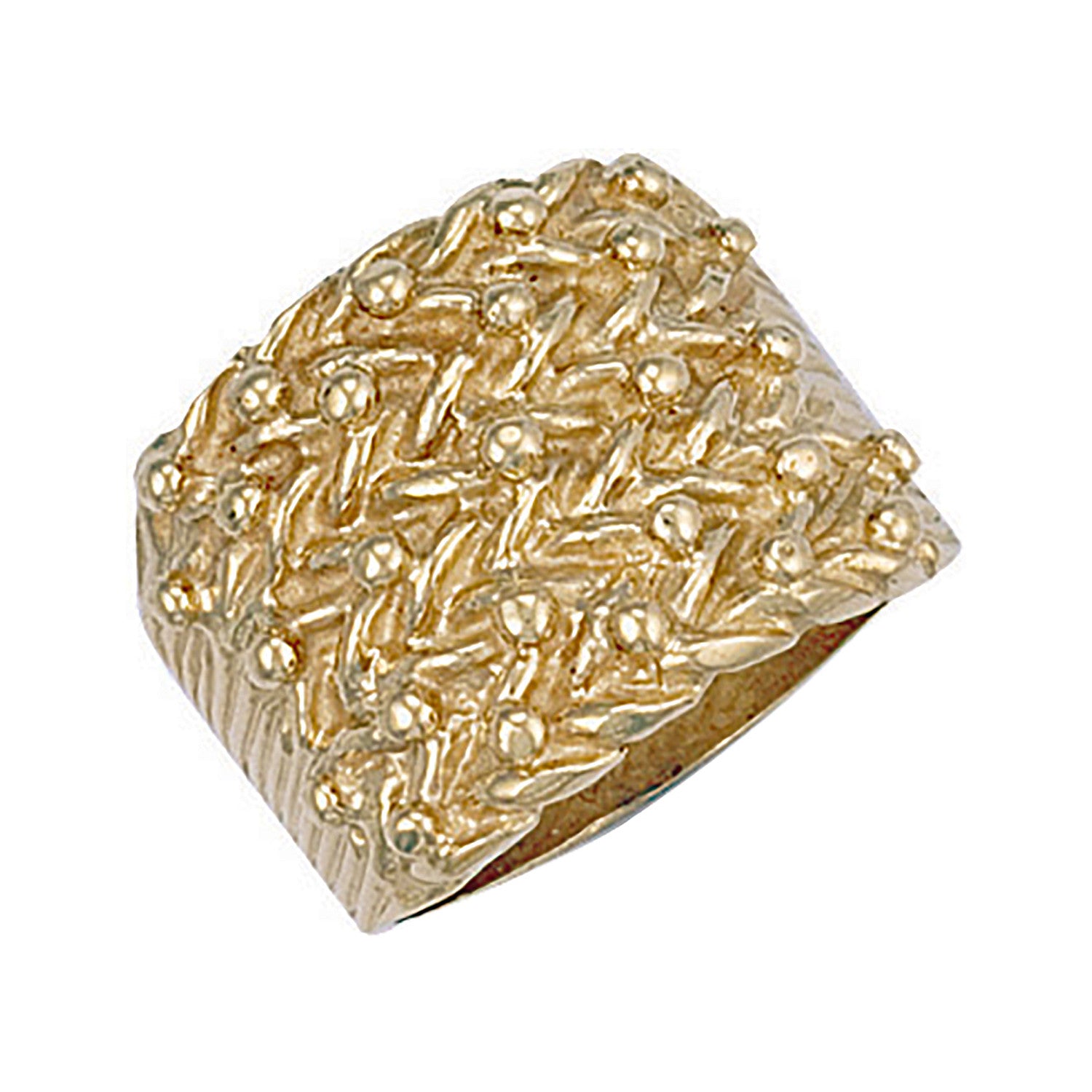 9ct Yellow Gold Woven Back 5 Row Keeper Ring
